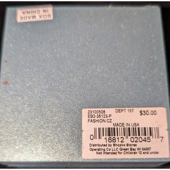 New In Box Vintage Deadstock Lavender Round Cut Cubic Zirconia Dangle Earrings - Picture 4 of 6